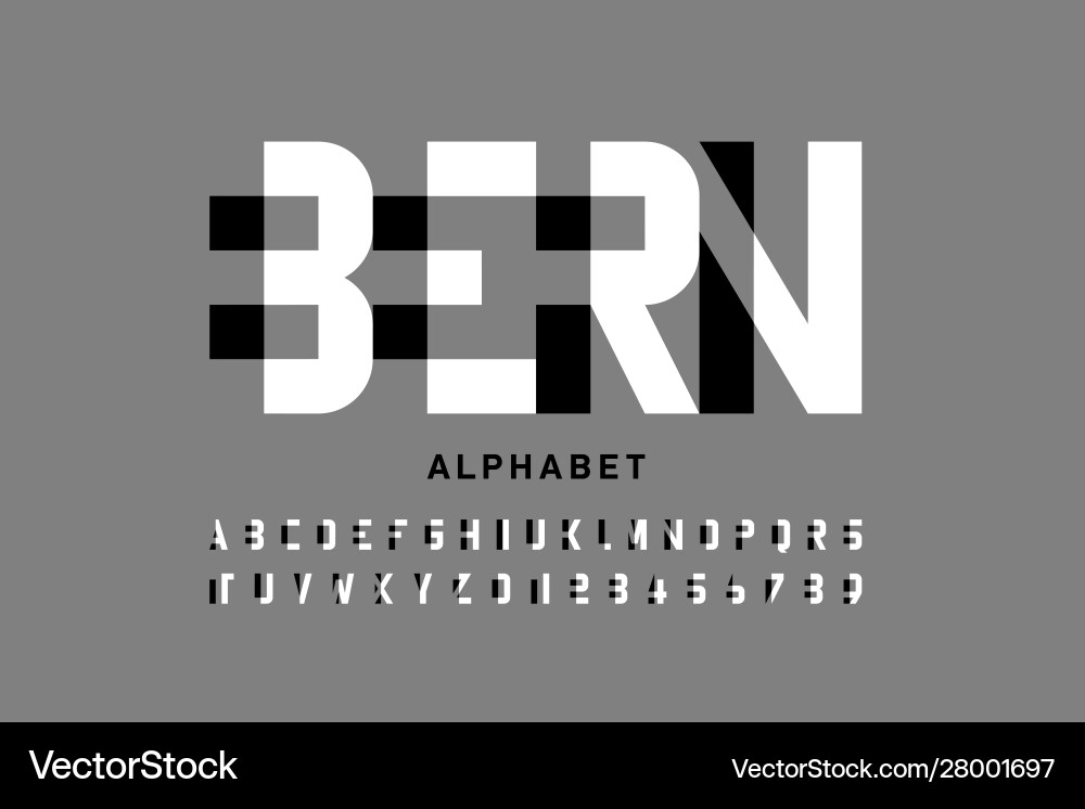 Modern Alphabet Font Set Vector Image