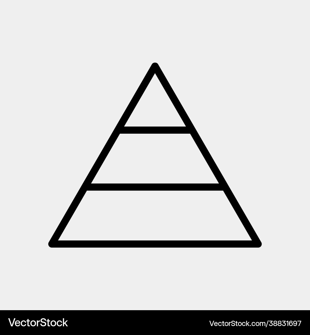 Pyramid chart icon in line style for any projects Pyramid chart icon in line style for any projects vector image