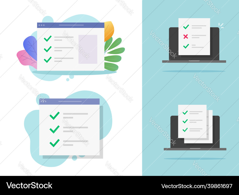 Quiz survey report web form online or exam website Quiz survey report web form online or exam website vector image