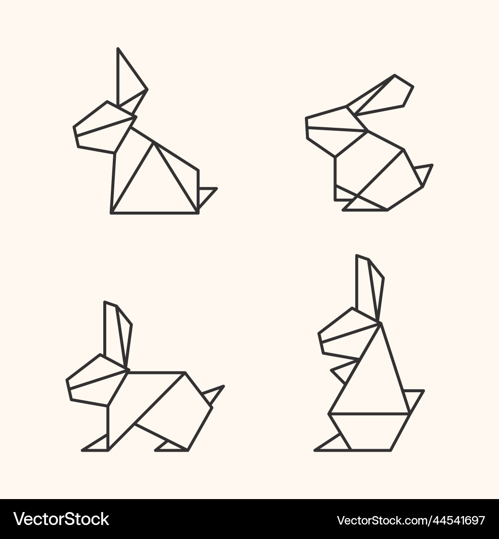 Rabbit line graph vector image