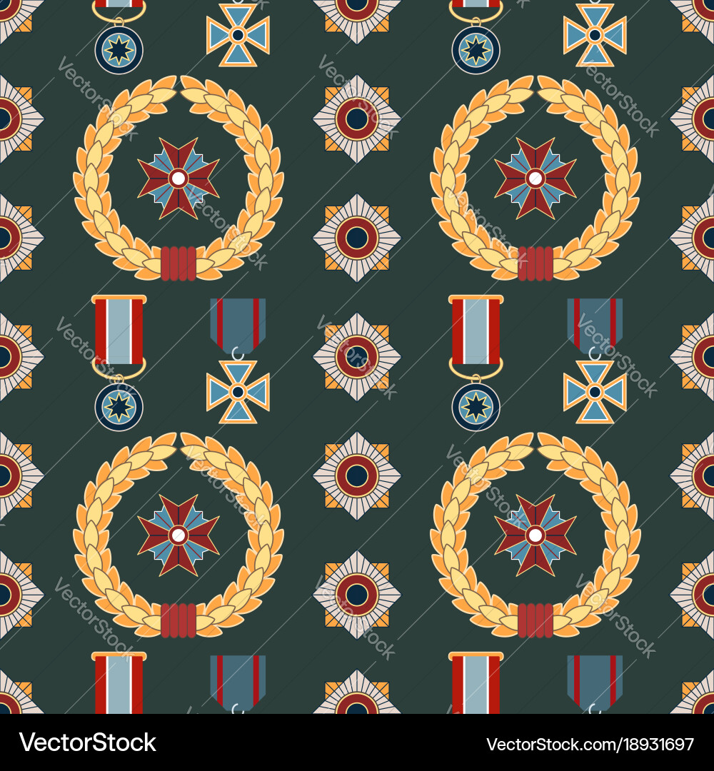 Seamless pattern with orders and medals Vector Image