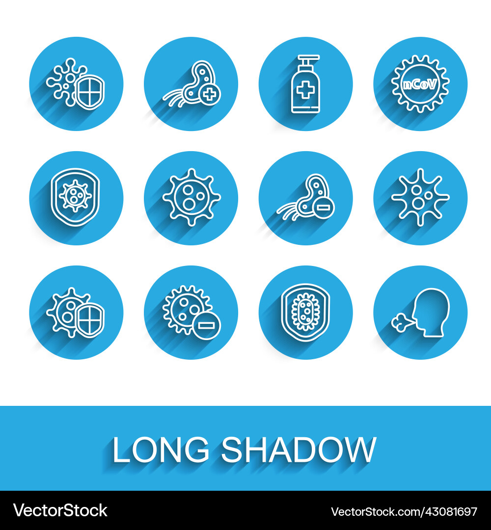 Set line shield protecting from virus negative Vector Image