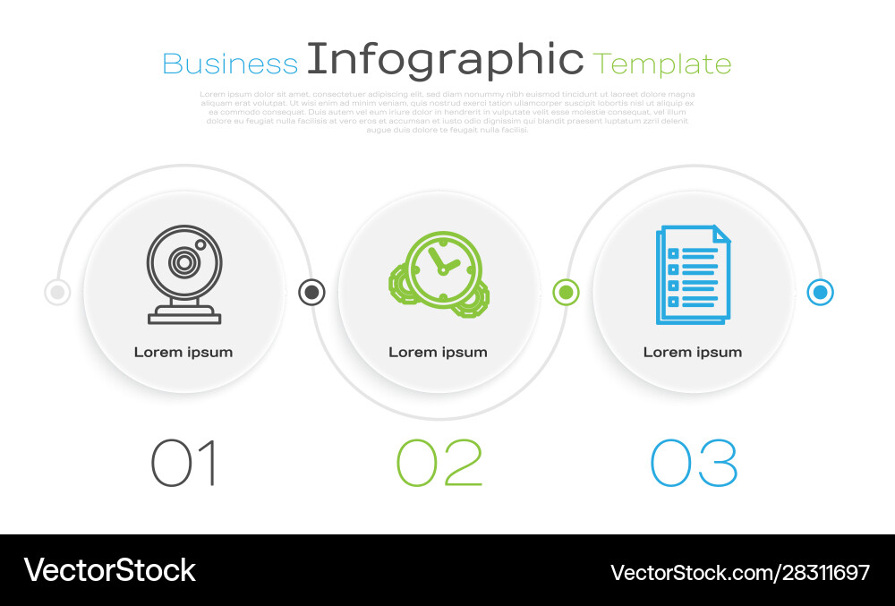 Set line web camera time management and file vector image