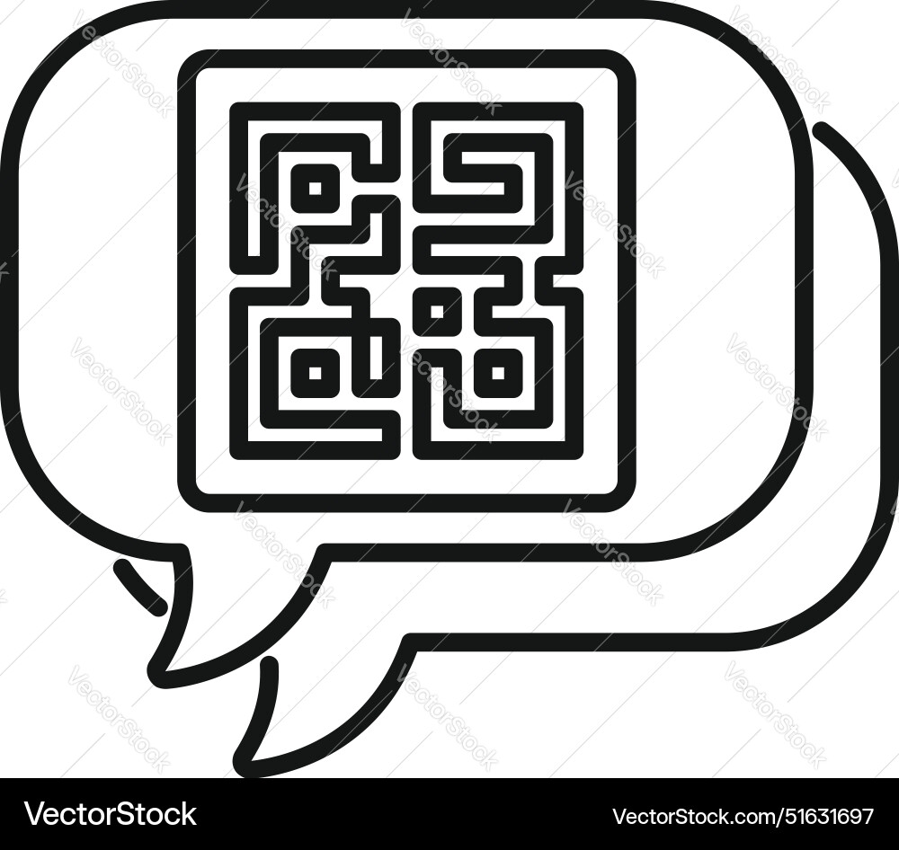 Sprachblase mit Qr-Code Sprachblase mit Qr-Code vektorbild