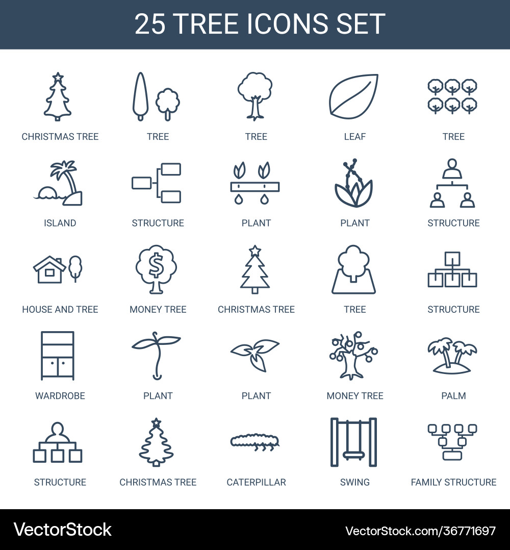 Tree icons (36771697) – Kostenloser Vektor | VectorStock