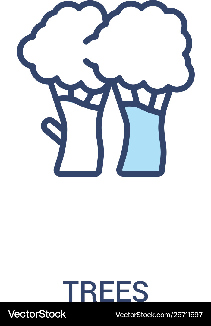 Trees concept 2 colored icon simple line element Trees concept 2 colored icon simple line element vector image
