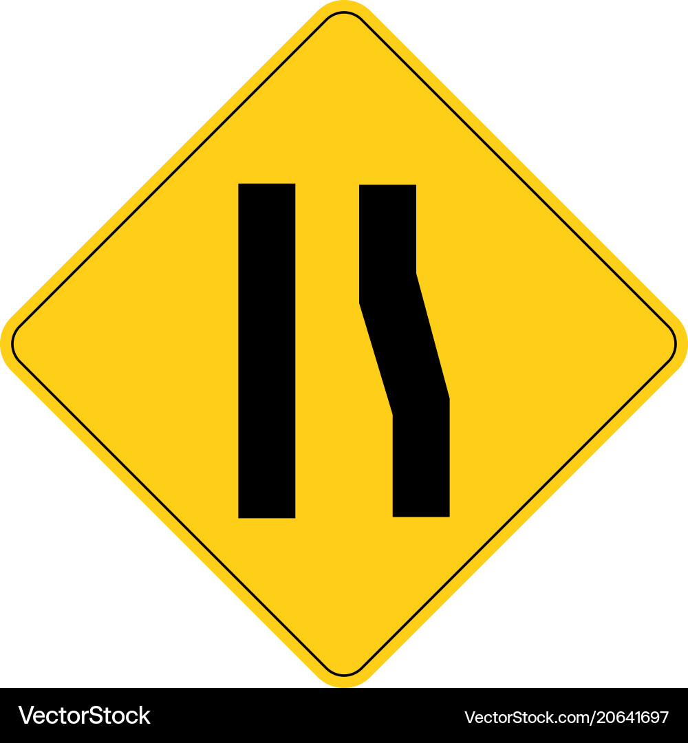 Usa traffic road signs right lane ends ahead Usa traffic road signs right lane ends ahead vector image