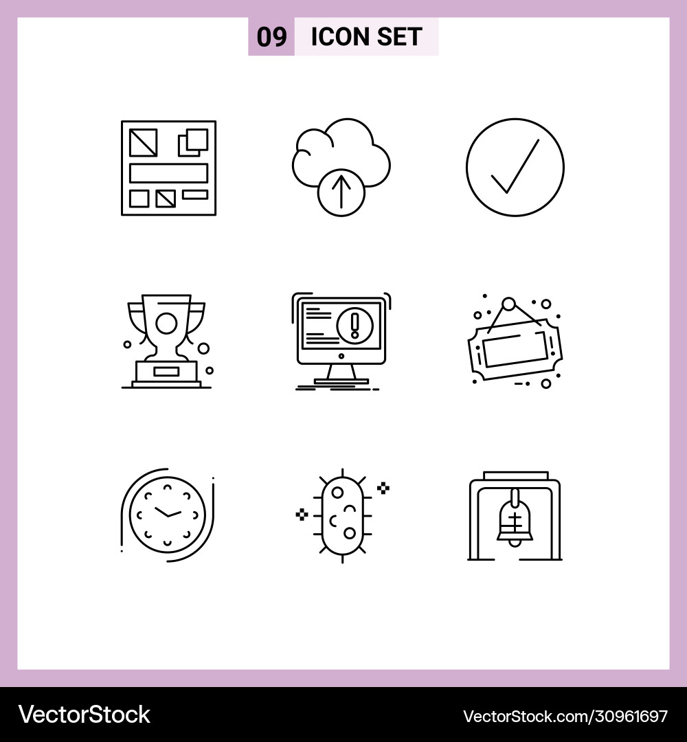User interface pack 9 basic outlines attack Vector Image