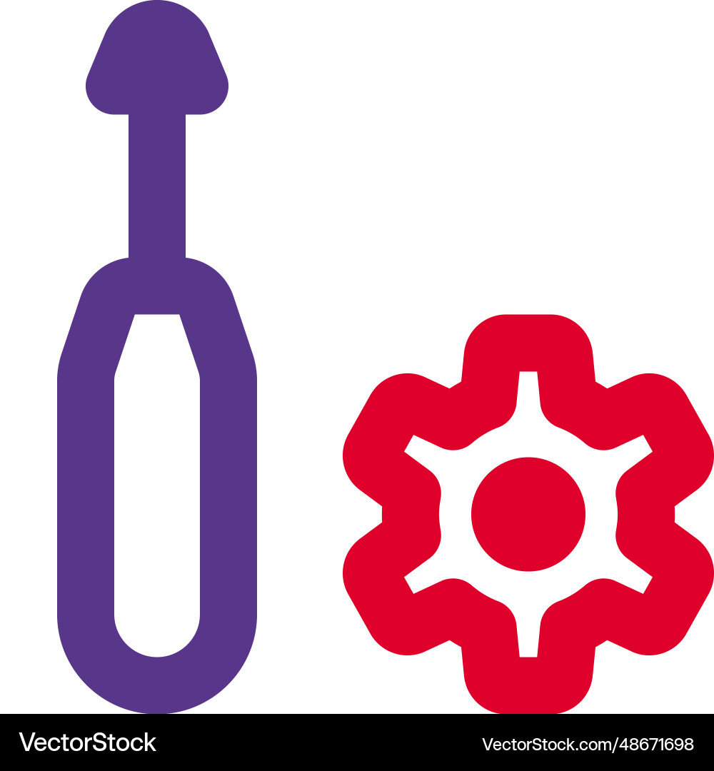 A tool for inserting and removing screws vector image