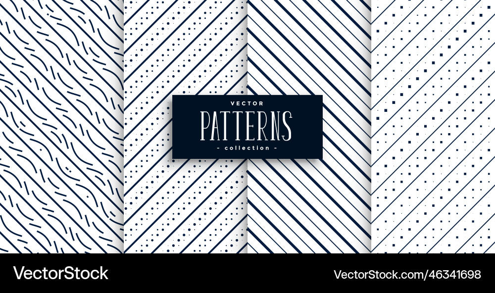 Abstract diagonal lines classic patterns set vector image