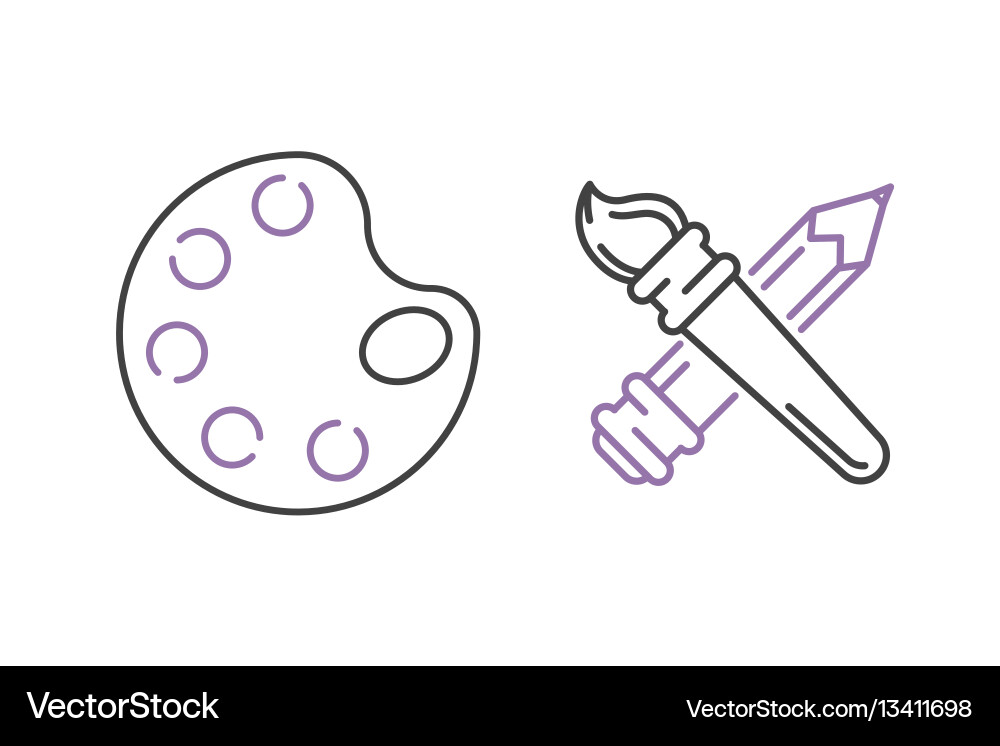Art icons set design linear Art icons set design linear vector image