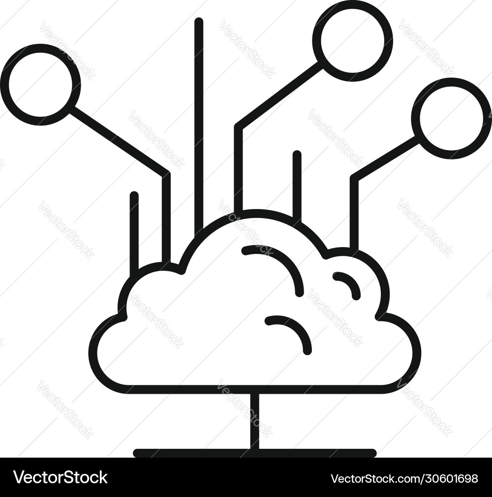 Backup data cloud icon outline style Backup data cloud icon outline style vector image