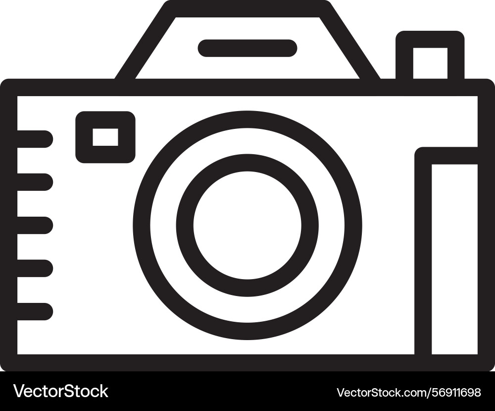 Camera flash linear style icon design Vector Image