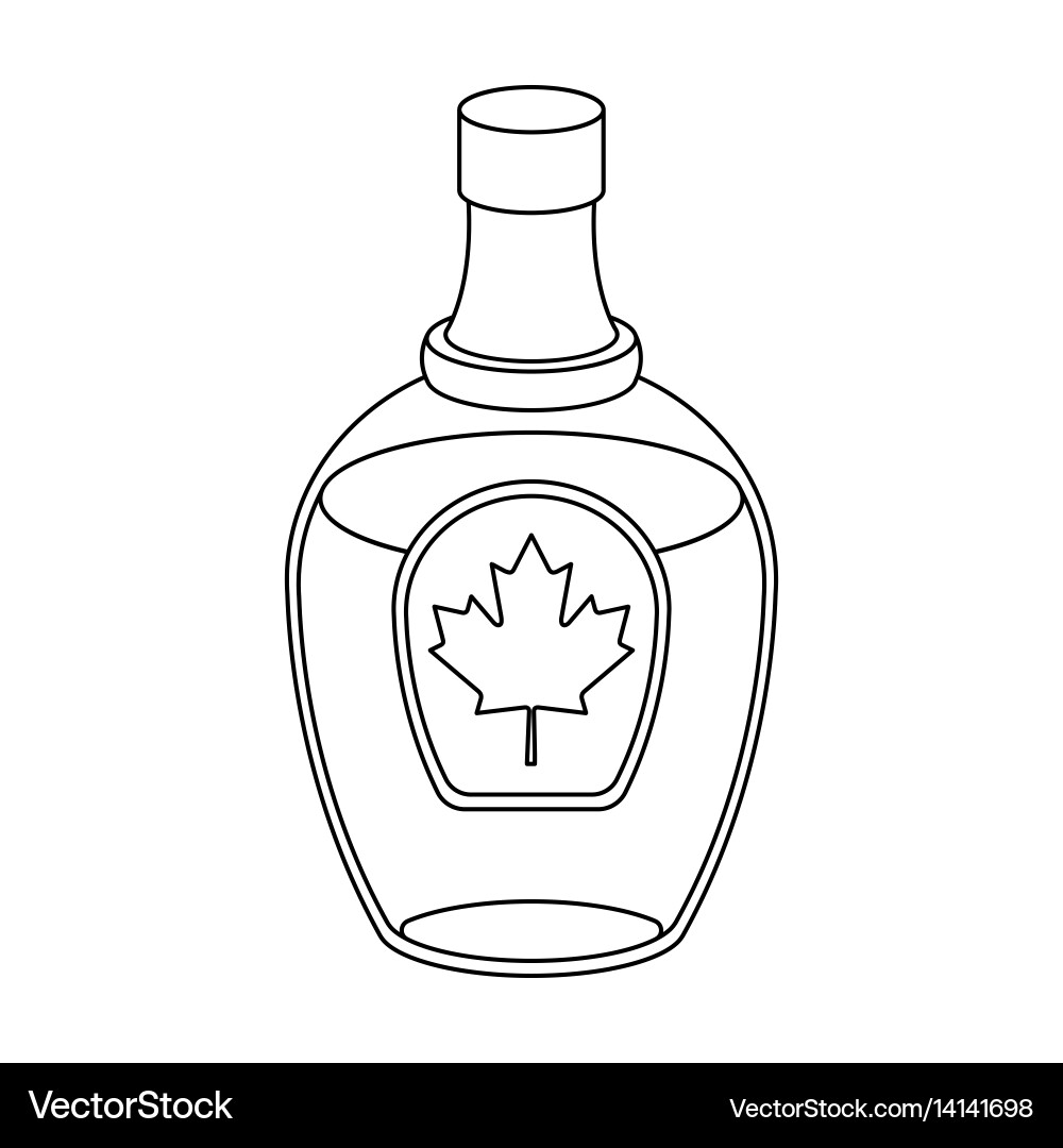 Canadian maple syrup in a bottle canada single Vector Image