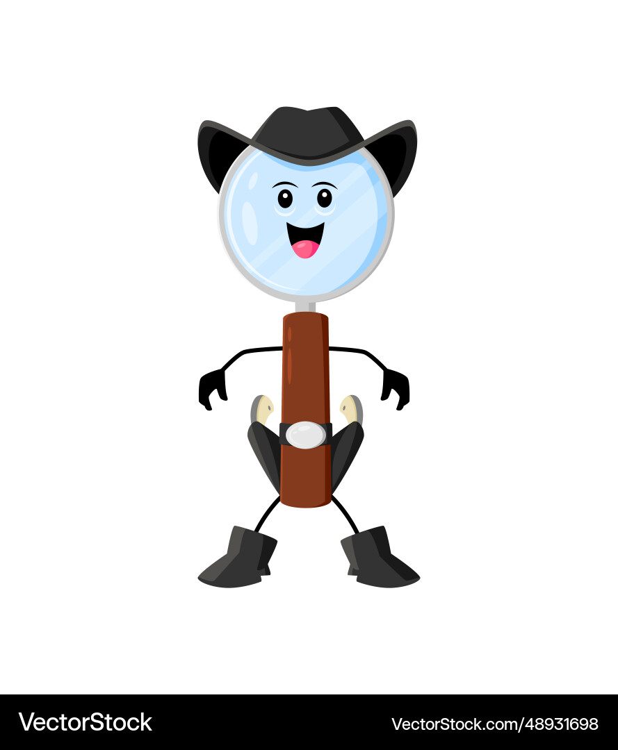 Cartoon Vergrößerung Glas Schule Versorgung Cowboy Cartoon Vergrößerung Glas Schule Versorgung Cowboy vektorbild