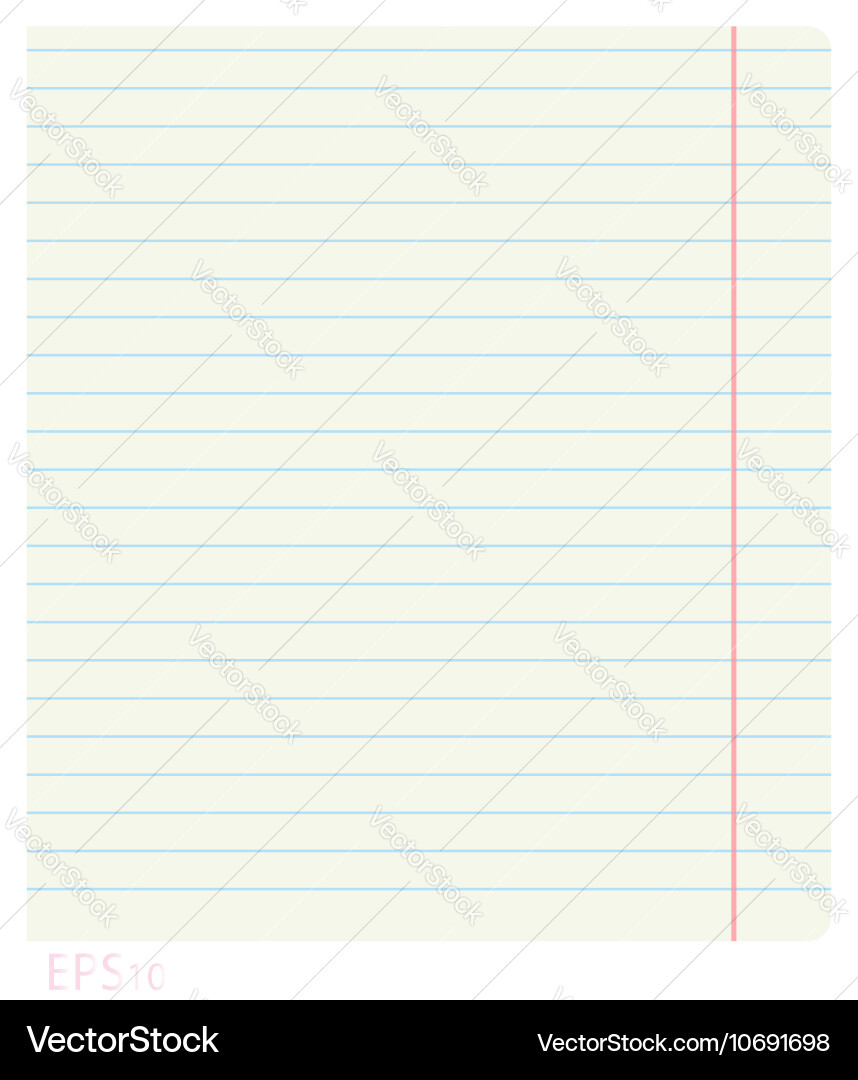 Clean notebook sheet in line with the fields Vector Image