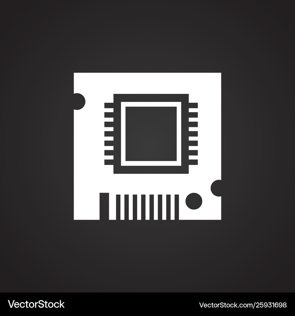 Computer chip related icon on background Computer chip related icon on background Vector Image