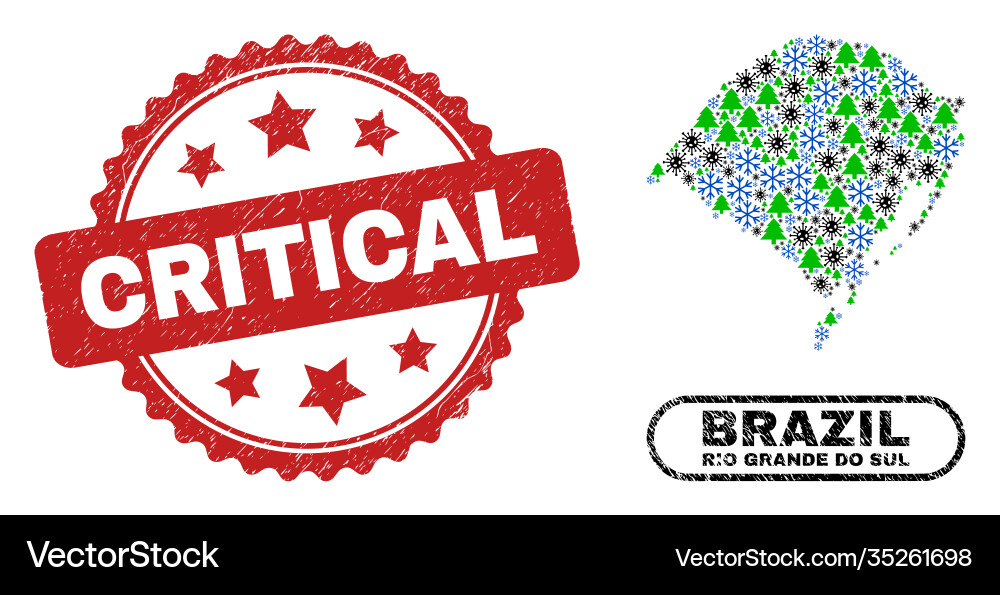 Critical distress seal stamp and rio grande do sul Critical distress seal stamp and rio grande do sul vector image