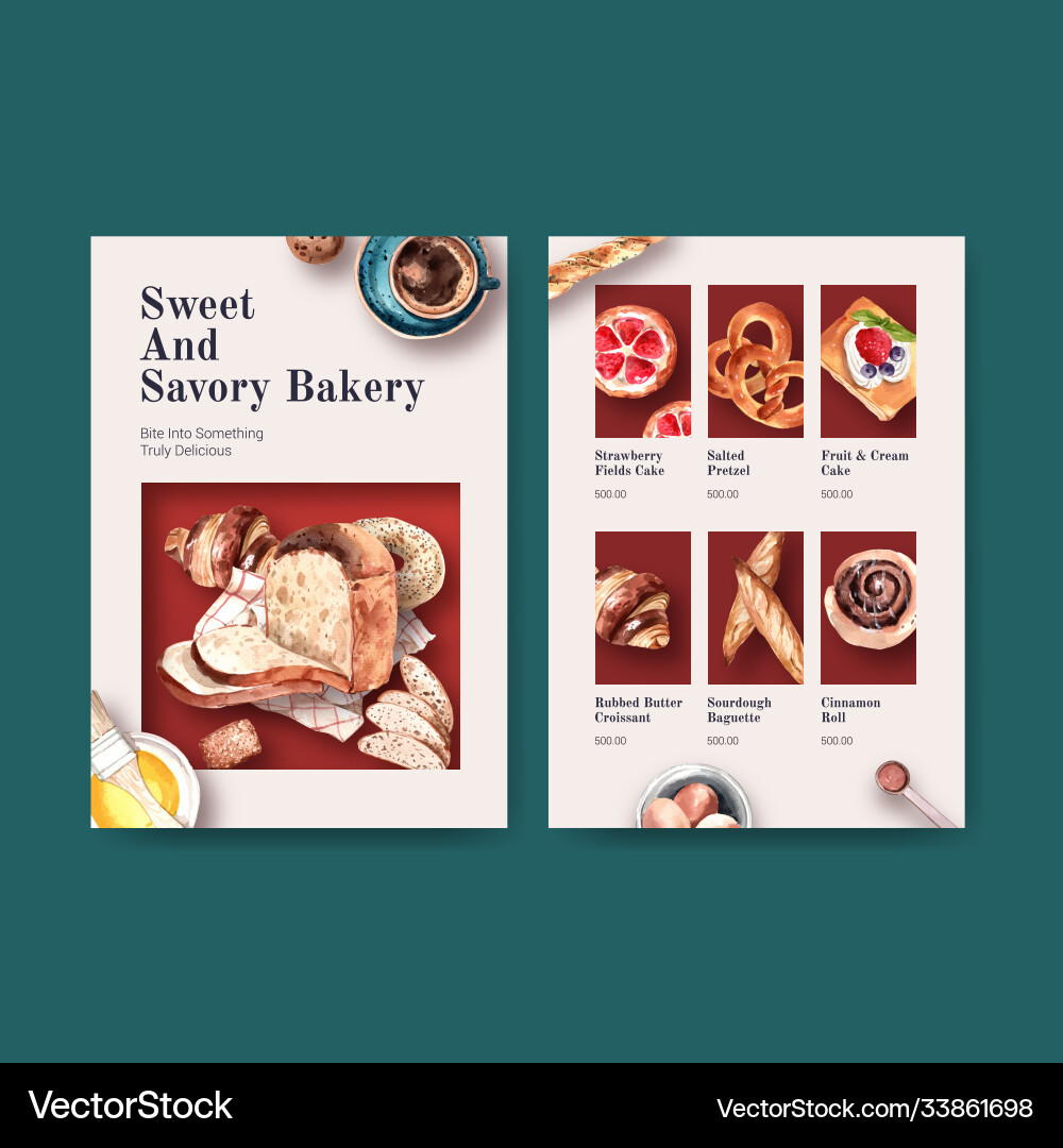 Menü Bäckerei Vorlage Design für Restaurant Menü Bäckerei Vorlage Design für Restaurant vektorbild