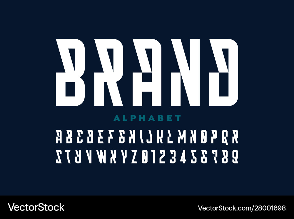 Modern Font Alphabet & Number Set vector image