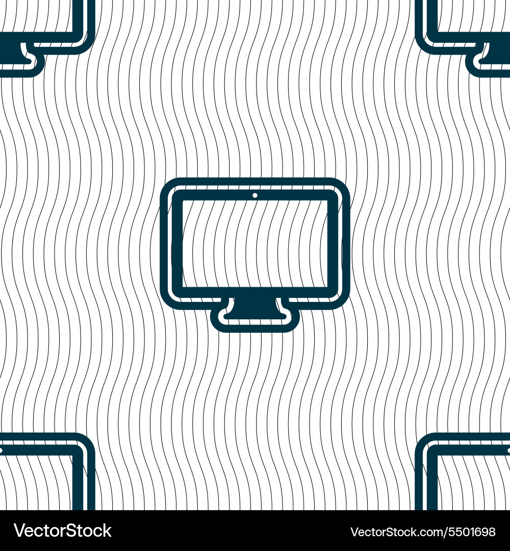 Monitor icon sign seamless pattern with geometric vector image
