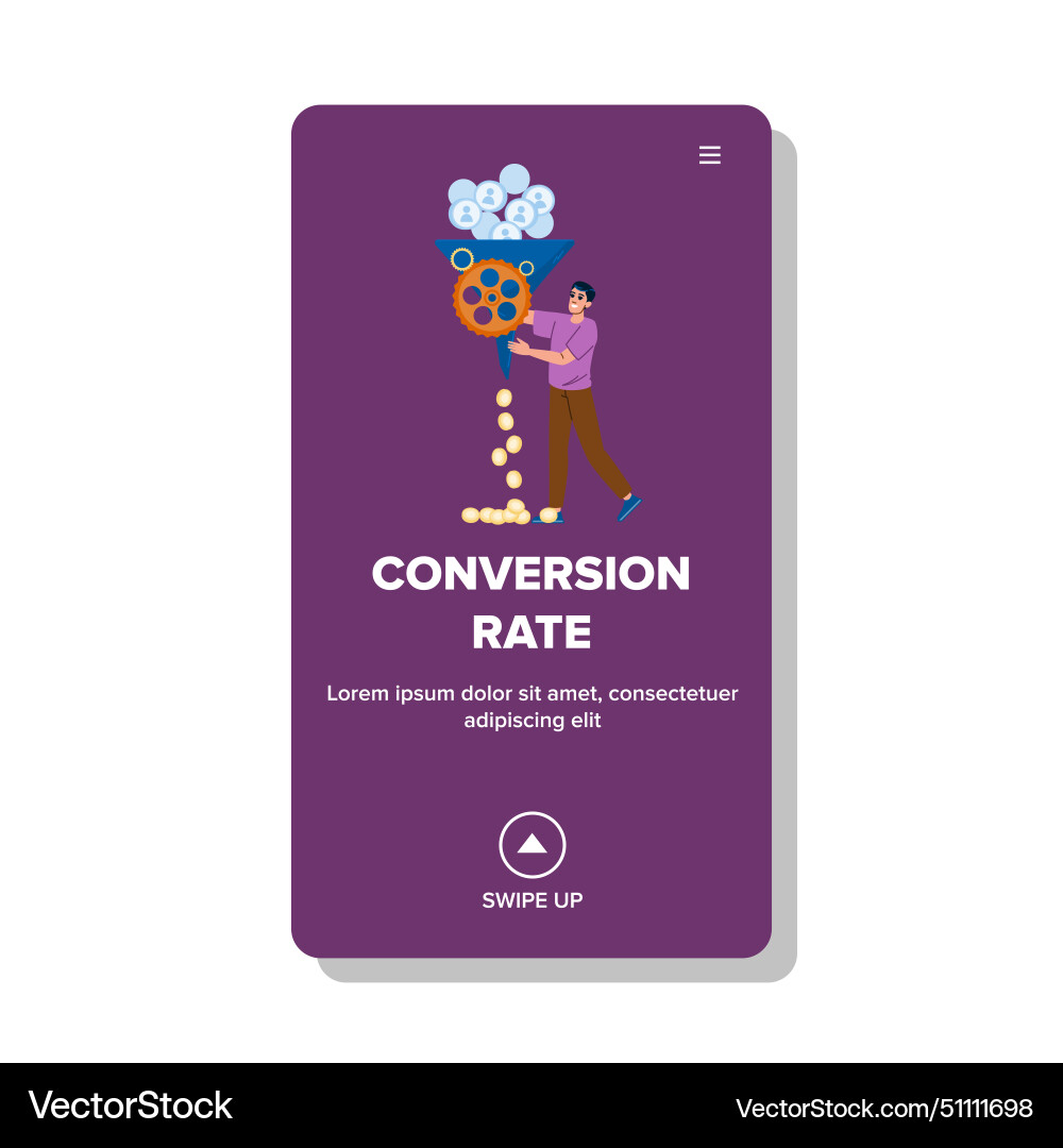 Optimization conversion rate Vector Image