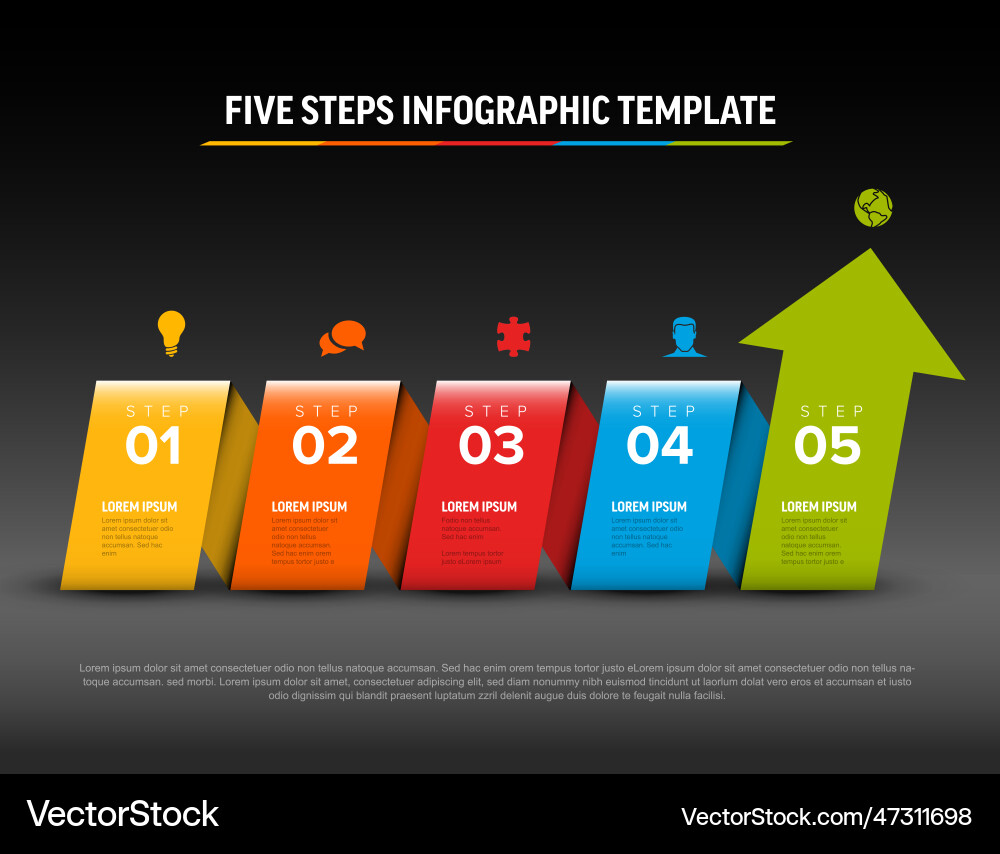 Progress with four steps and big arrow template Progress with four steps and big arrow template vector image