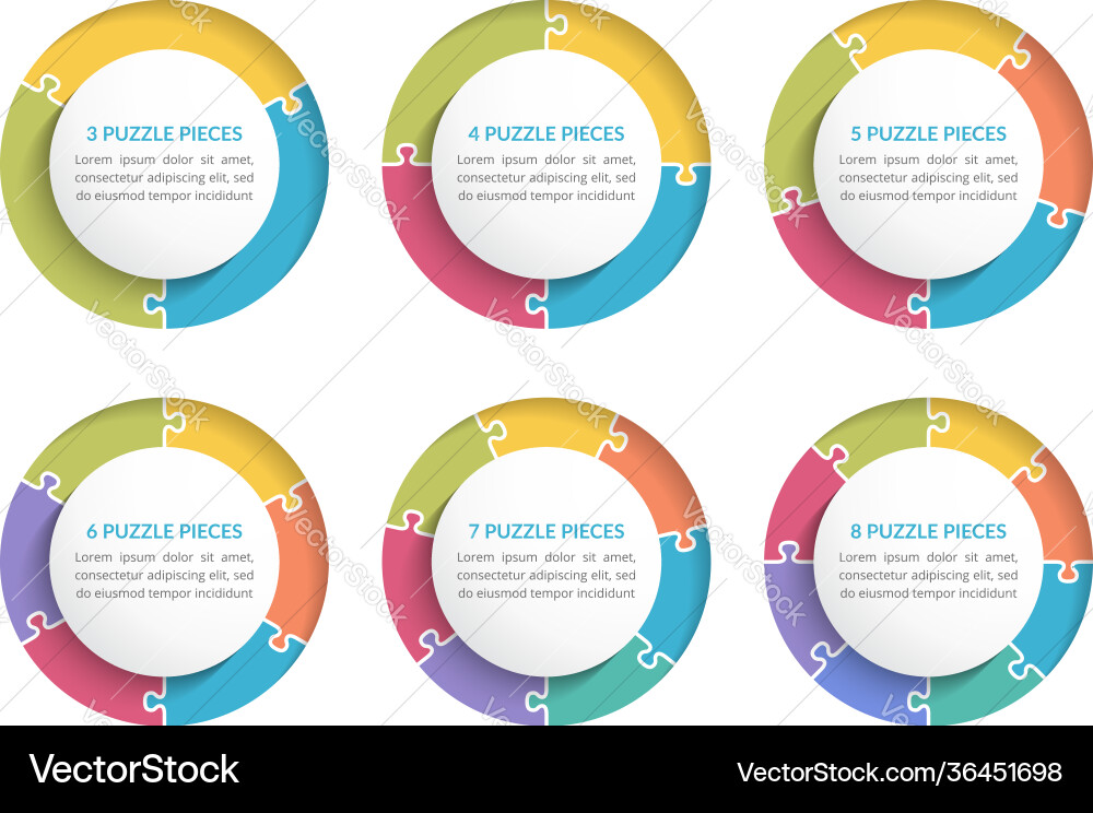 Puzzle Circles Data Chart vector image