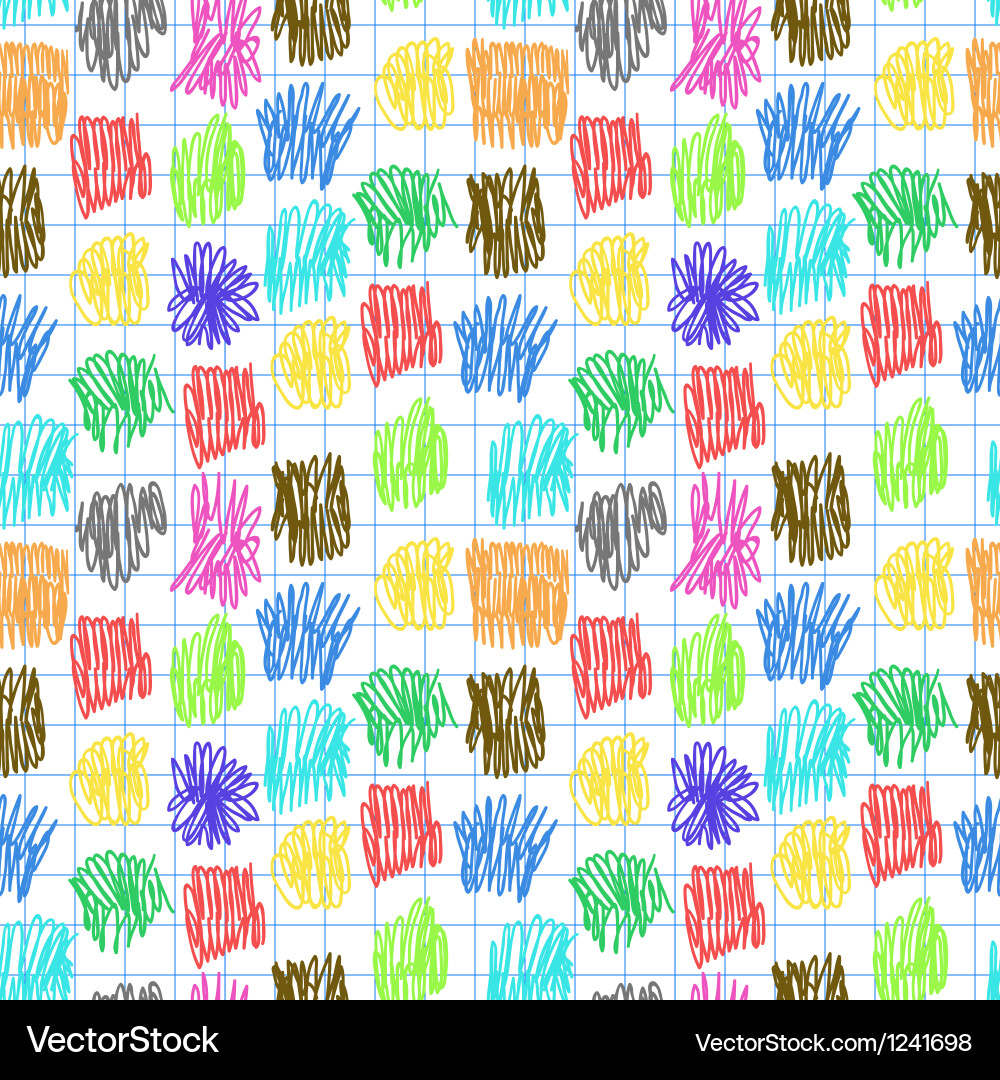 Seamless pattern with coloured scrawl vector image