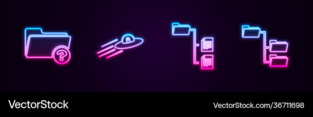 Set line unknown directory ufo flying spaceship Set line unknown directory ufo flying spaceship vector image