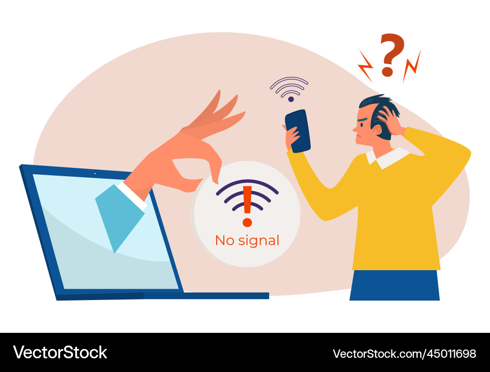 Wireless Internet Connection Issue vector image