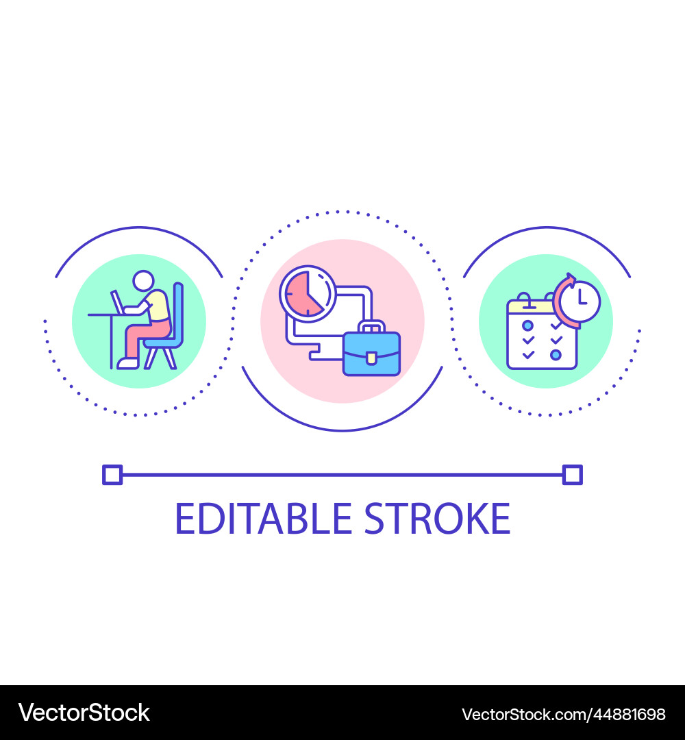 Work schedule loop concept icon Vector Image