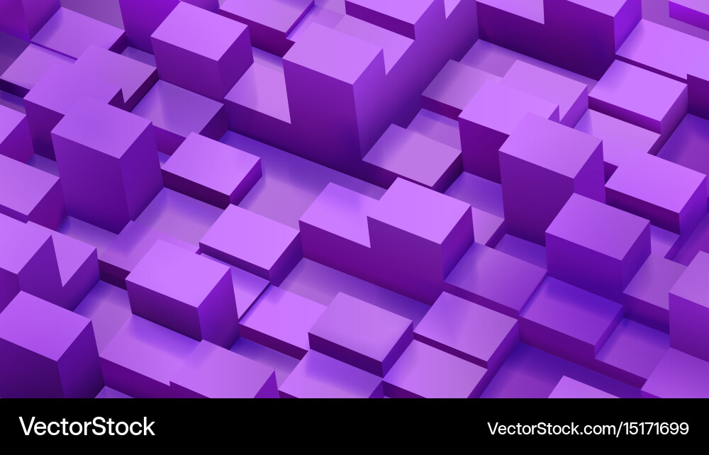 Abstract background of cubes and parallelepipeds vector image