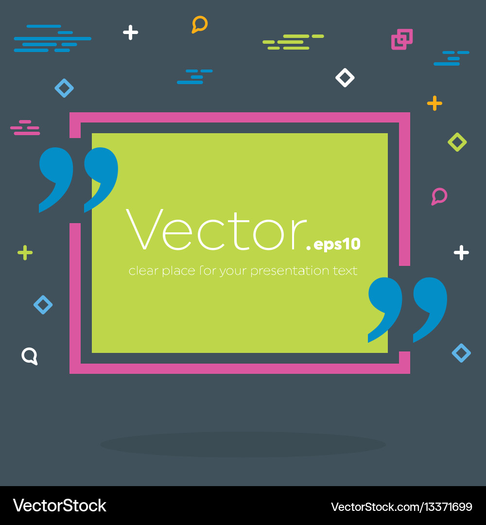 Abstract concept empty speech square quote Vector Image