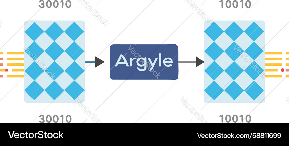 Argyle pattern data flow diagram design Vector Image