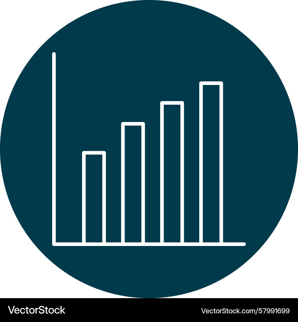 Bar chart line multi circle Vector Image