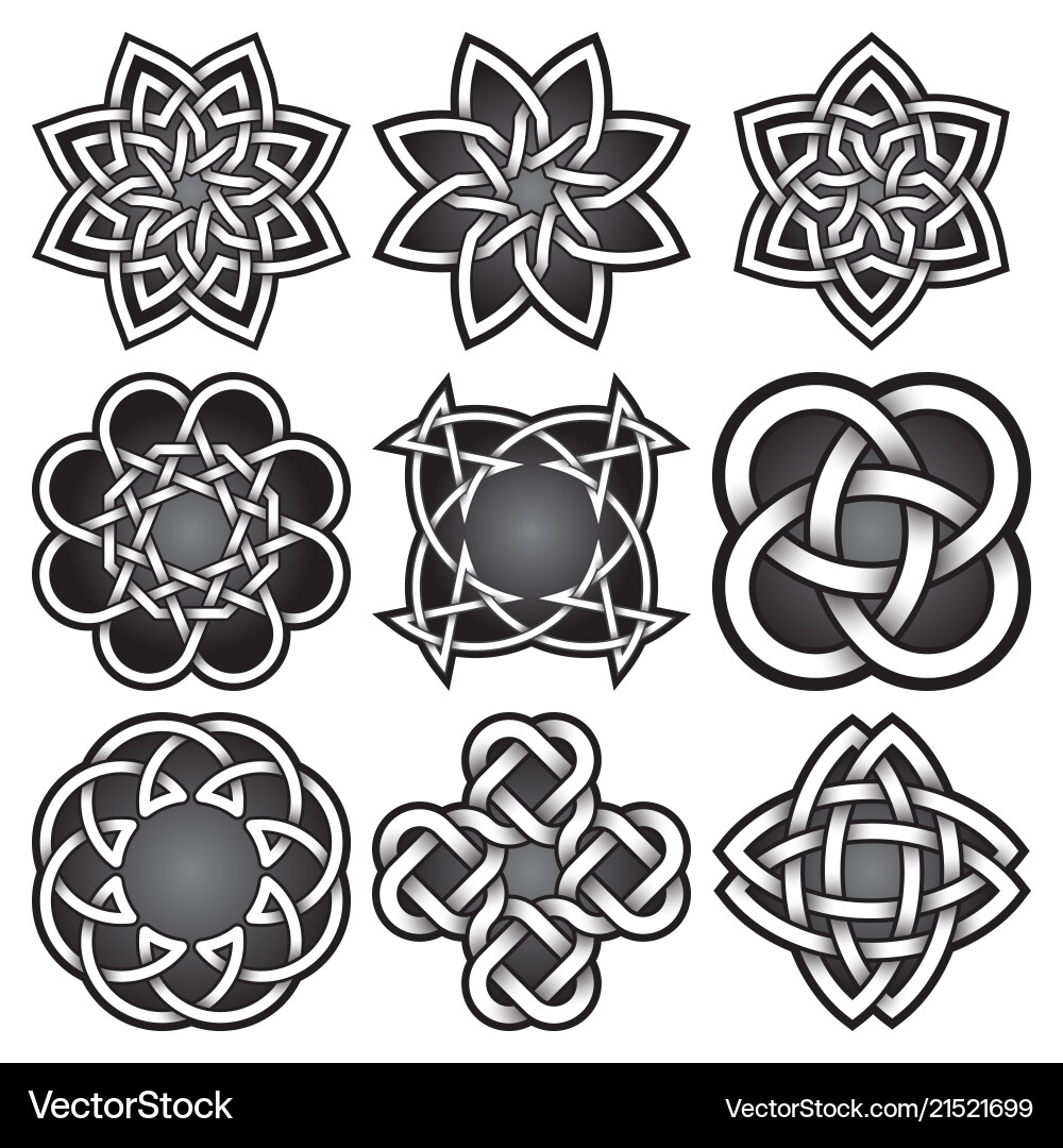 Celtic Knot Symbol Set Vector Image