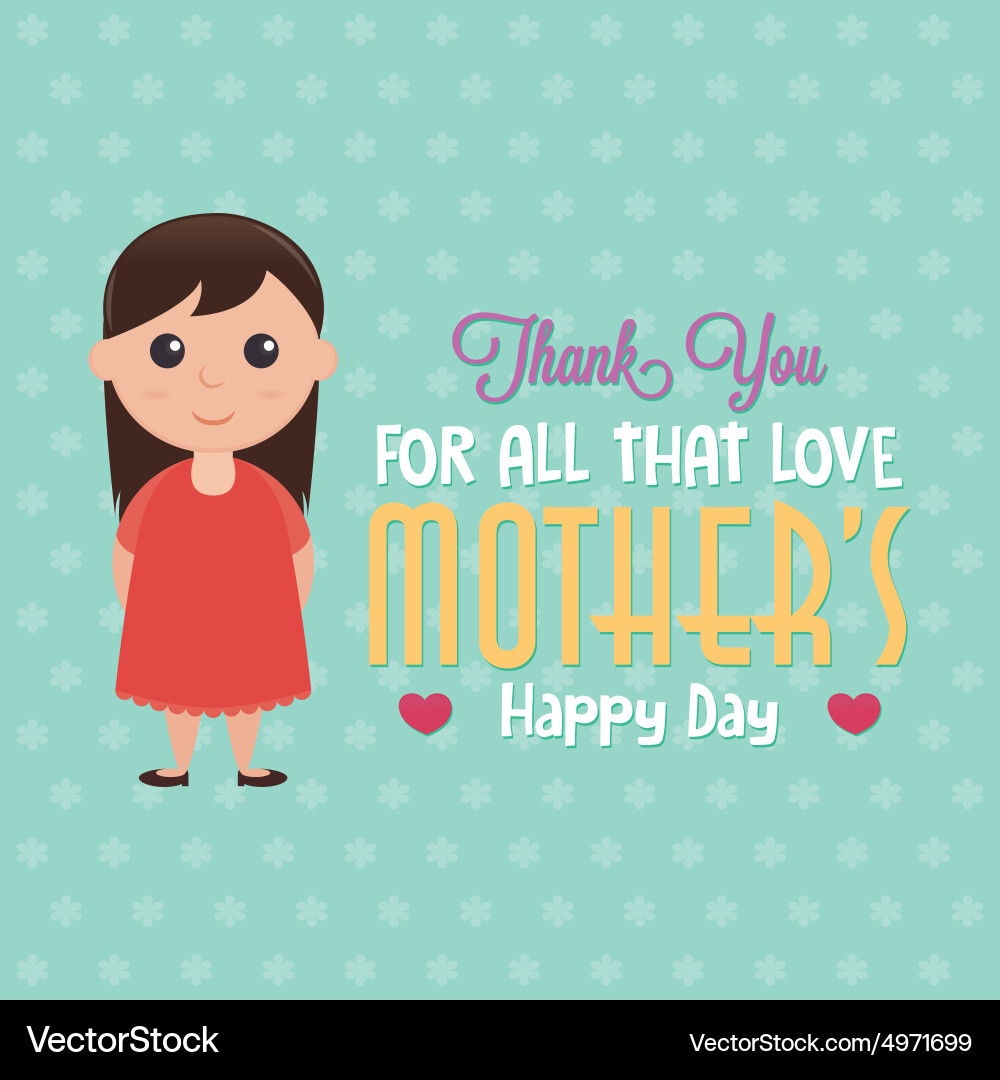 Colored background with cute objects for mothers Vector Image
