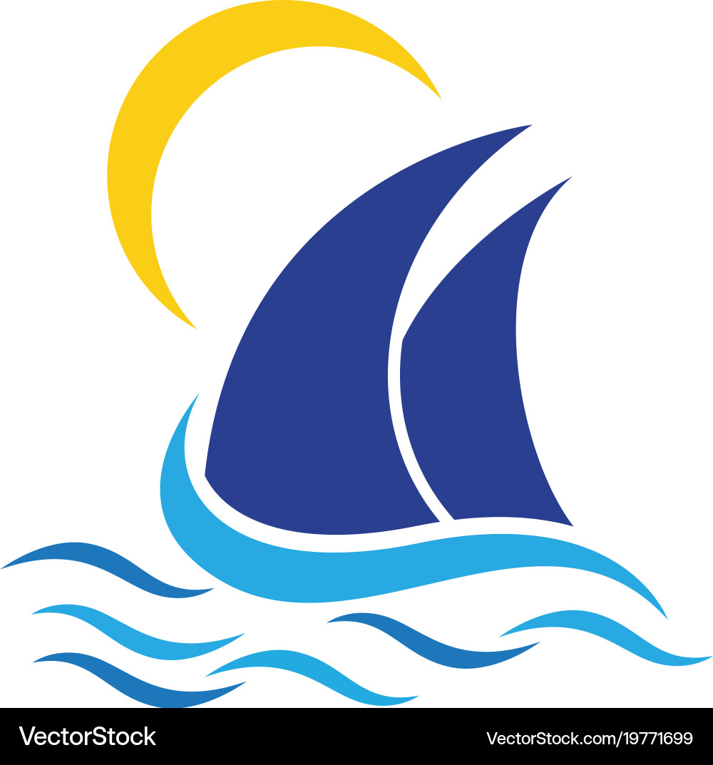 Cruise ship logo template Vector Image