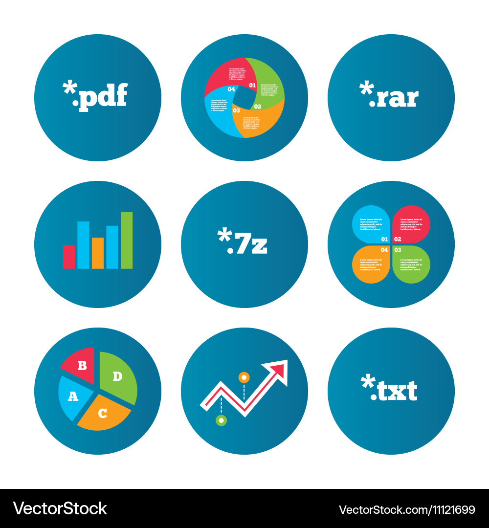 Document signs file extensions symbols Vector Image