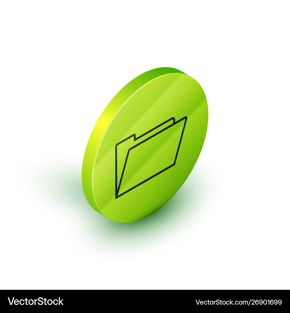 Isometric line document folder icon isolated Isometric line document folder icon isolated vector image