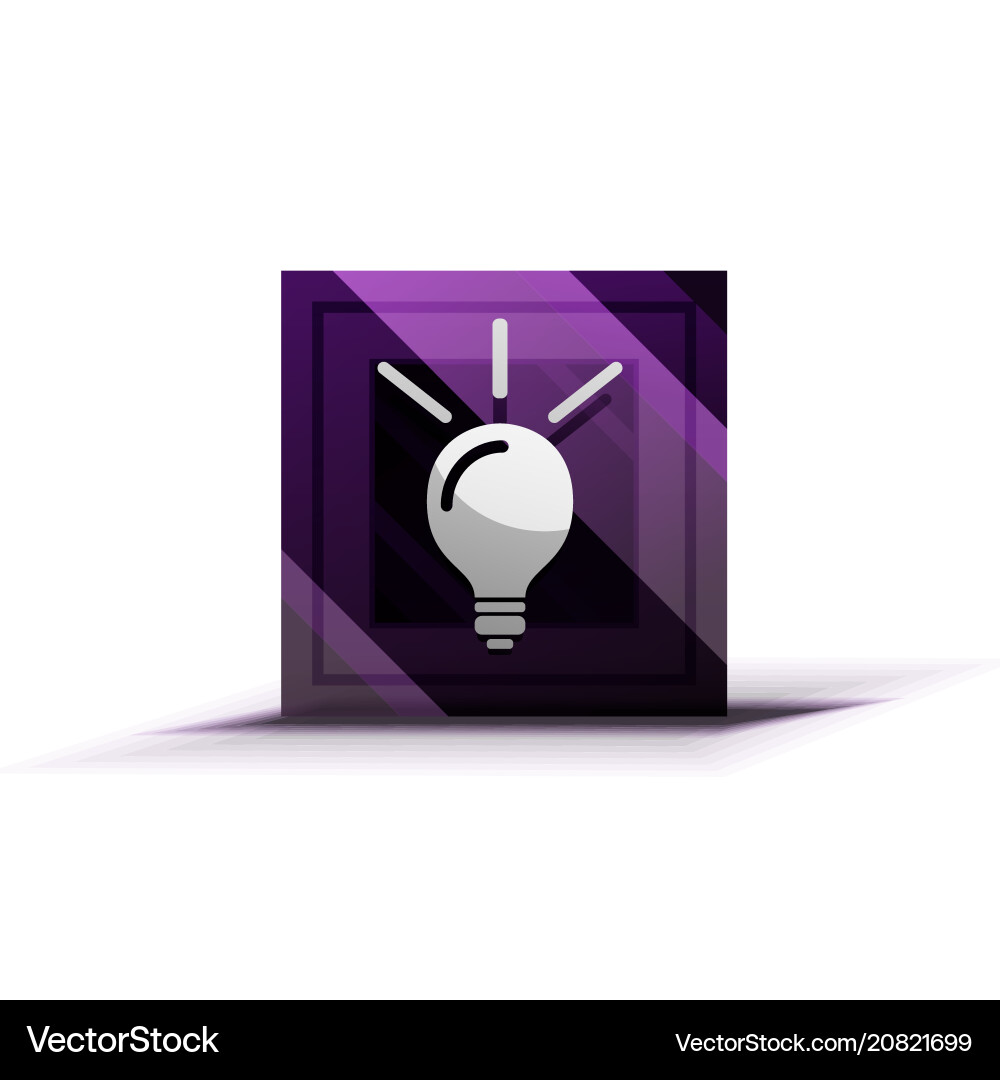 Light bulb new idea concept web button vector image
