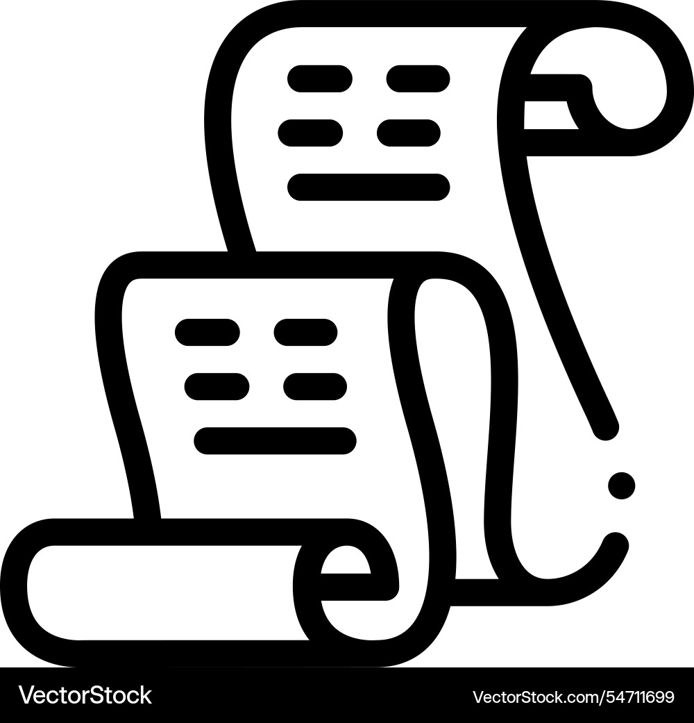 Manuscript icon thin linear style design isolated Manuscript icon thin linear style design isolated vector image