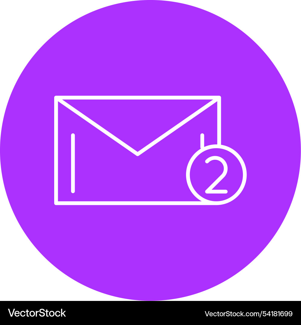Message received line circle icon Vector Image