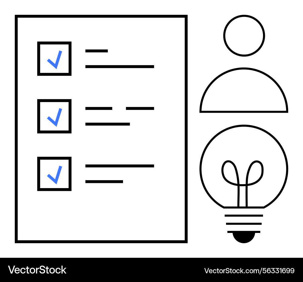 Minimalist Checklists with Checkmarks vector image