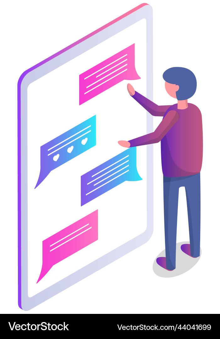 Modern communication man chatting messaging using Modern communication man chatting messaging using vector image