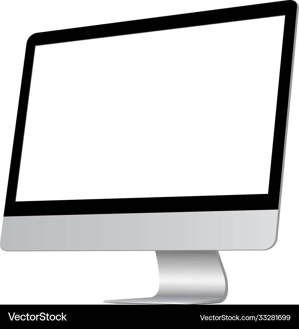 Modern iMac Computer with Blank Screen vector image