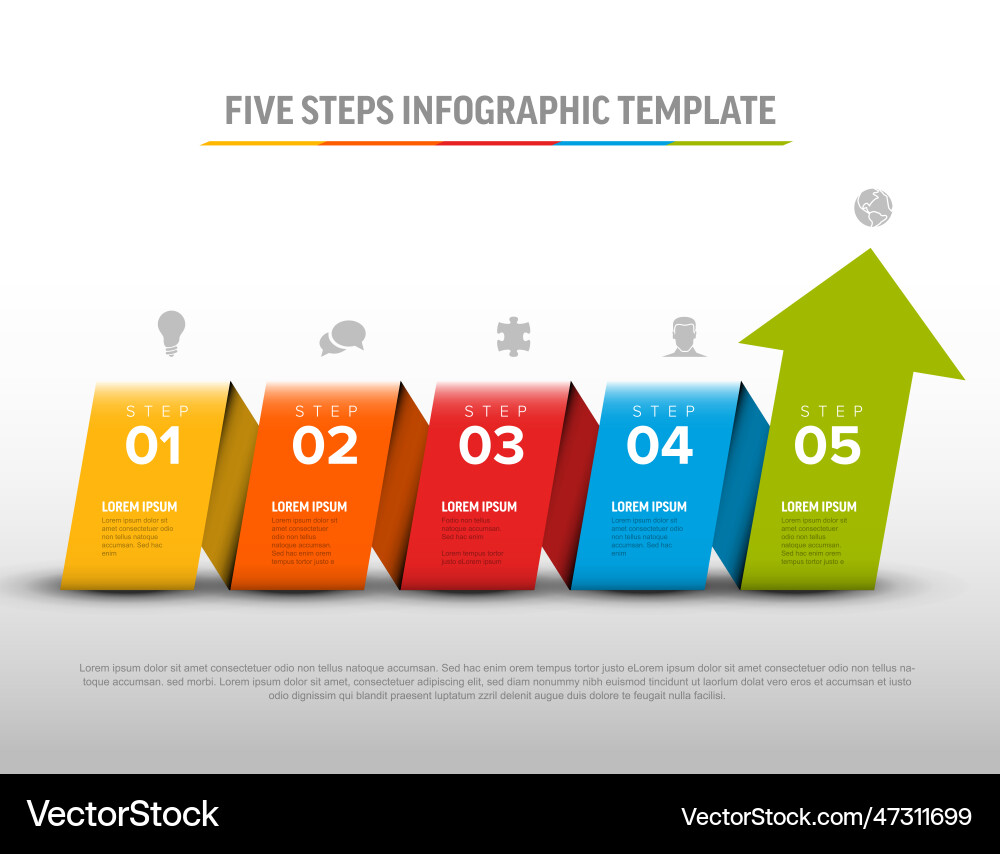 Progress with four steps and big arrow template Progress with four steps and big arrow template vector image