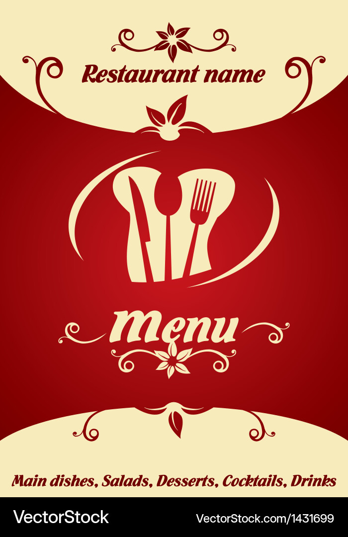Retro Menu Template vector image