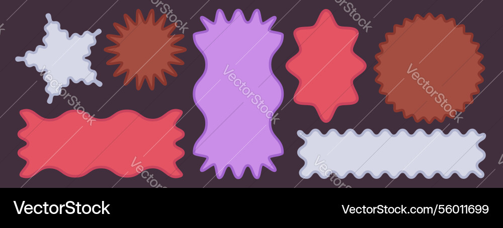 Scalloped shape frames set Scalloped shape frames set vector image